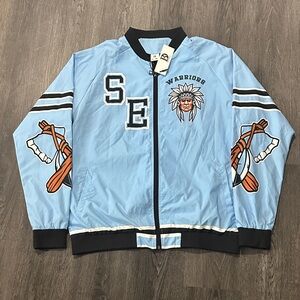 Warriors Light Blue Bomber Jacket